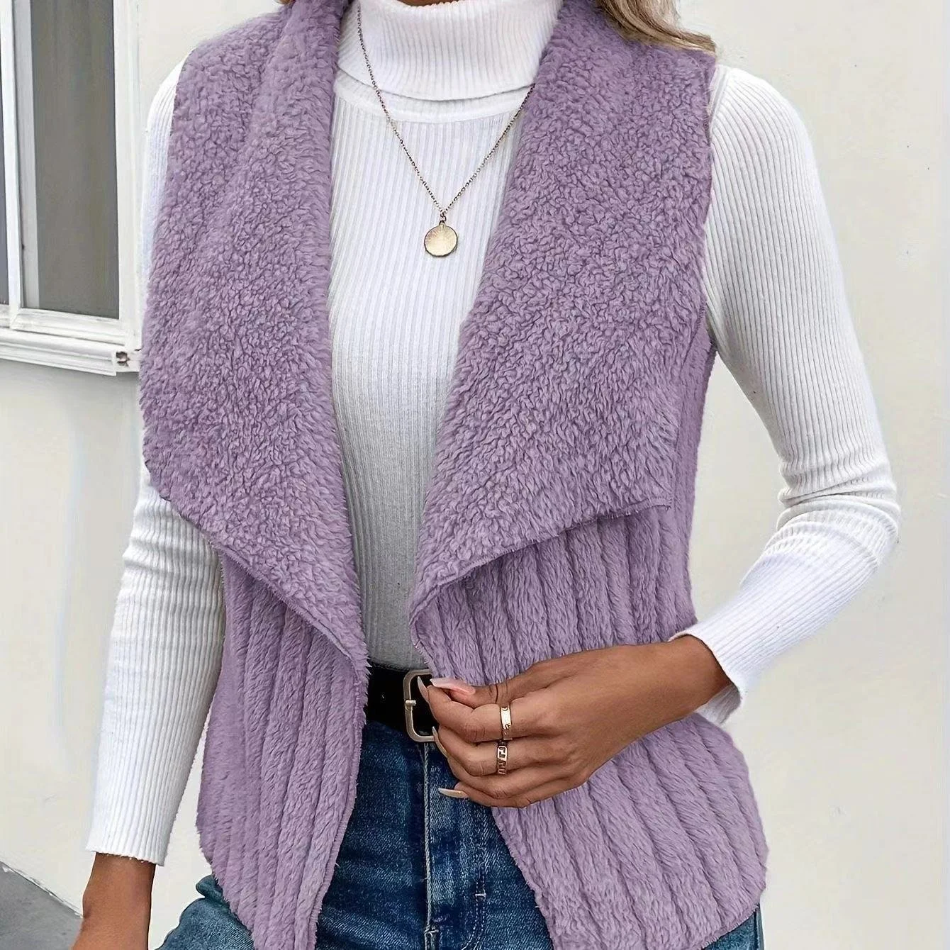 Women's Plain Fleece Loose Vest