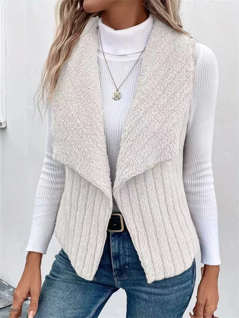 Women's Plain Fleece Loose Vest