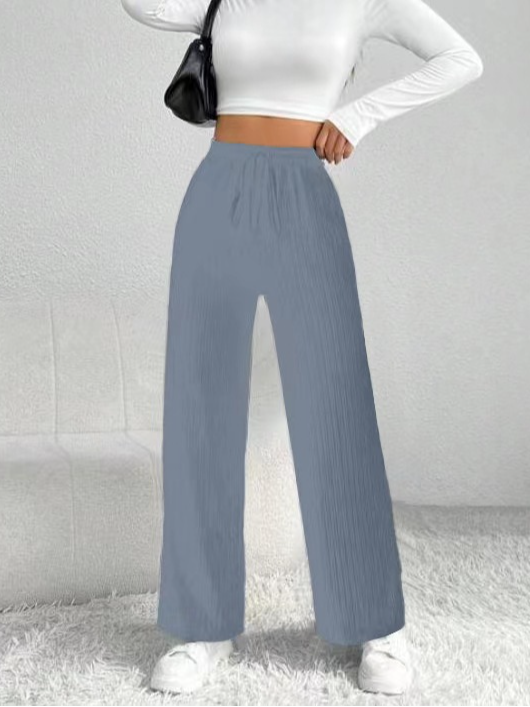 Women Casual Plain Loose Long Pants