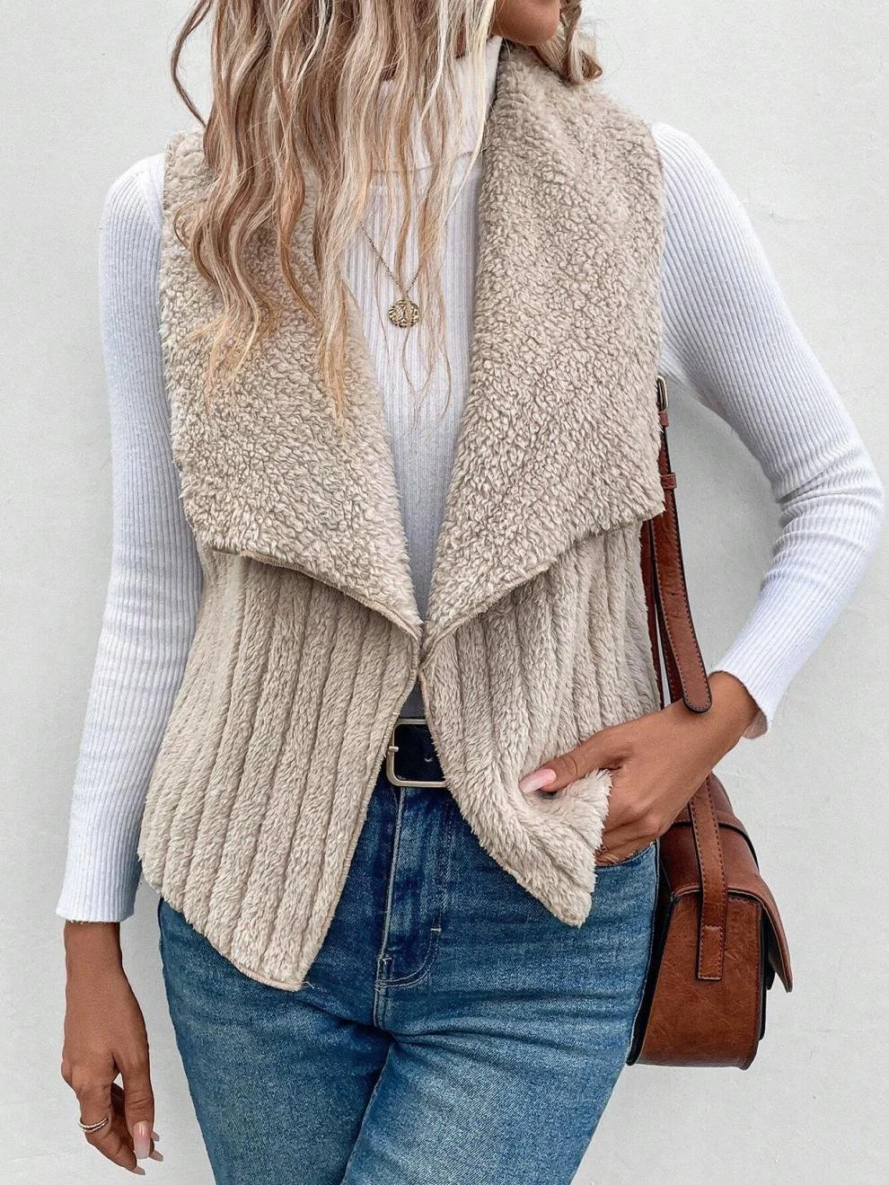 Women's Plain Fleece Loose Vest