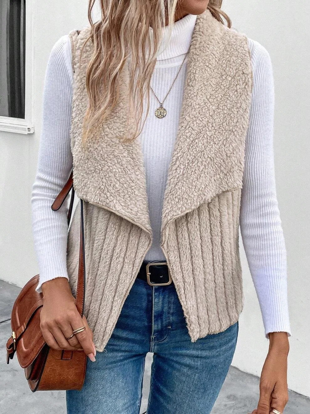 Women's Plain Fleece Loose Vest