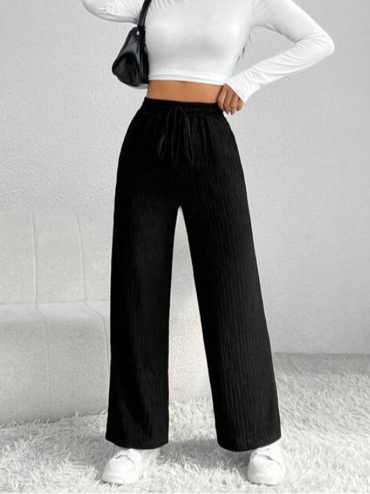 Women Casual Plain Loose Long Pants