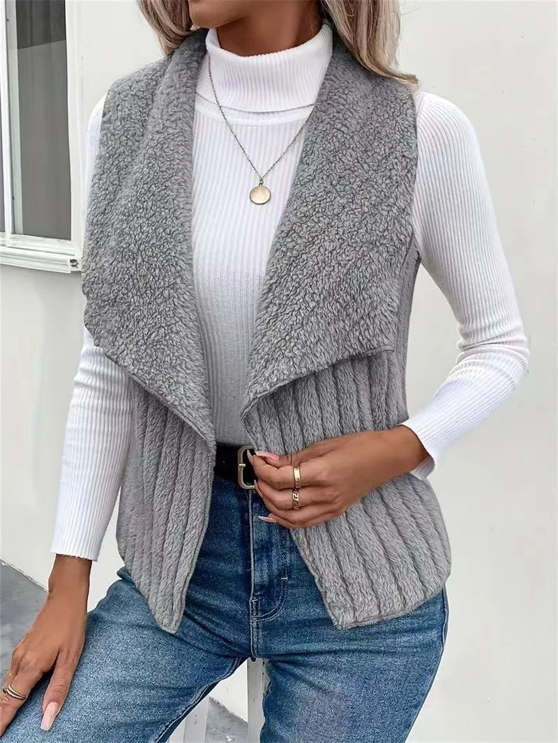 Women's Plain Fleece Loose Vest