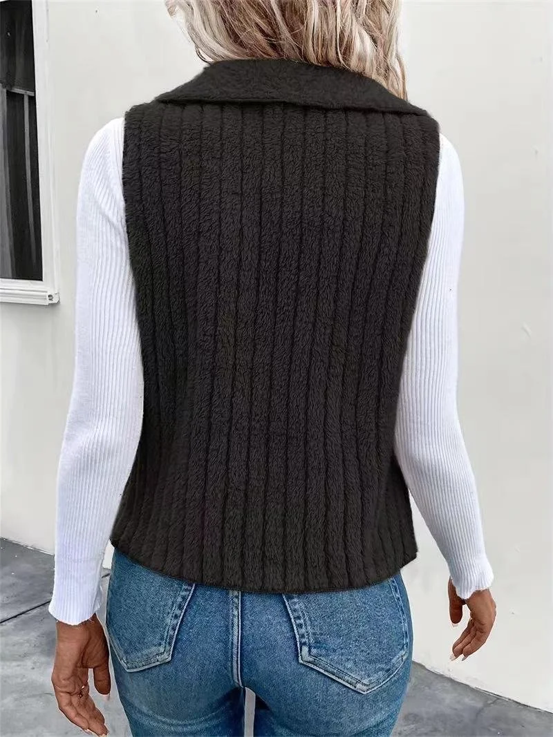 Women's Plain Fleece Loose Vest