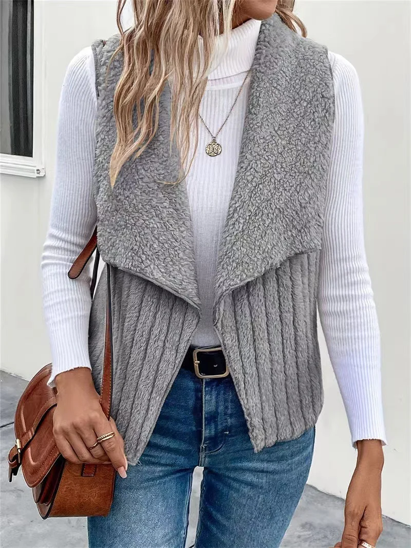 Women's Plain Fleece Loose Vest