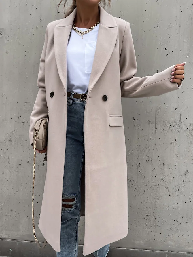 Women's Plain Regular Loose Coat