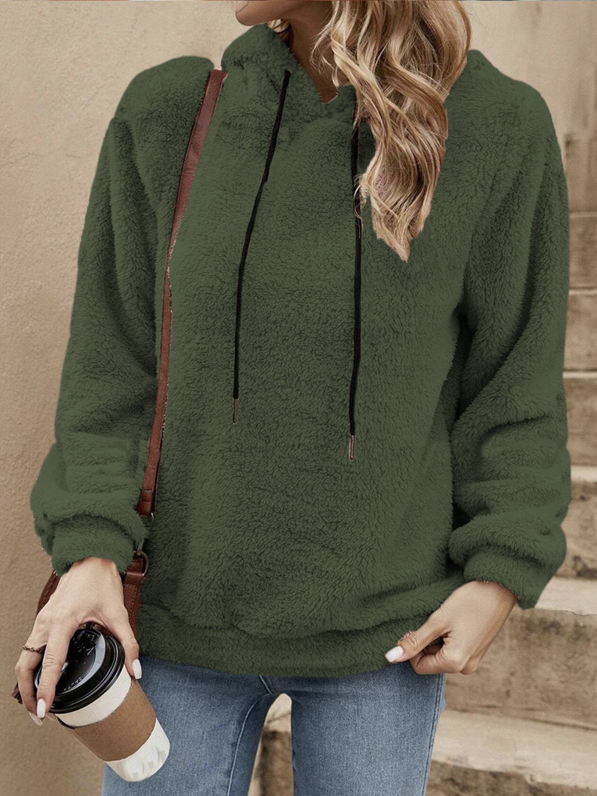 Casual Hoodie Plain Sweatshirt