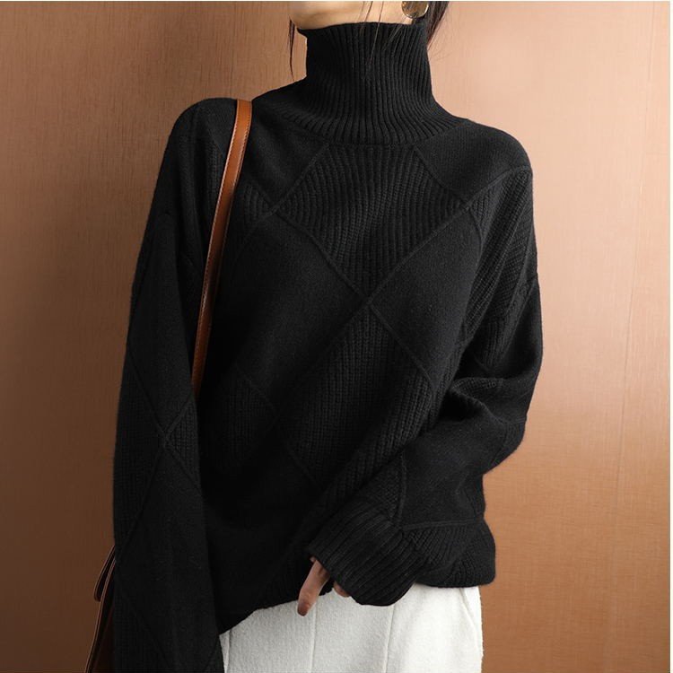 Women Yarn/Wool Yarn Plain Long Sleeve Comfy Casual Sweater