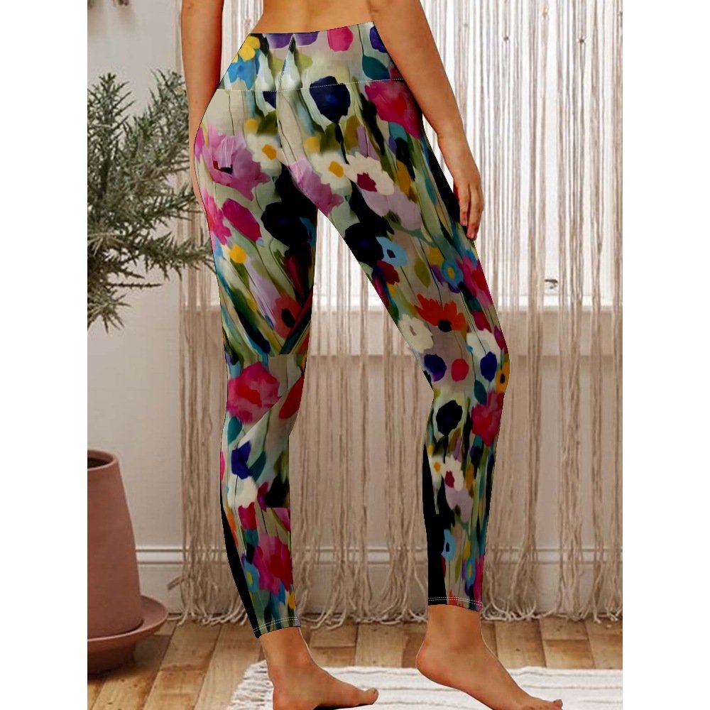 Casual Floral Long Leggings