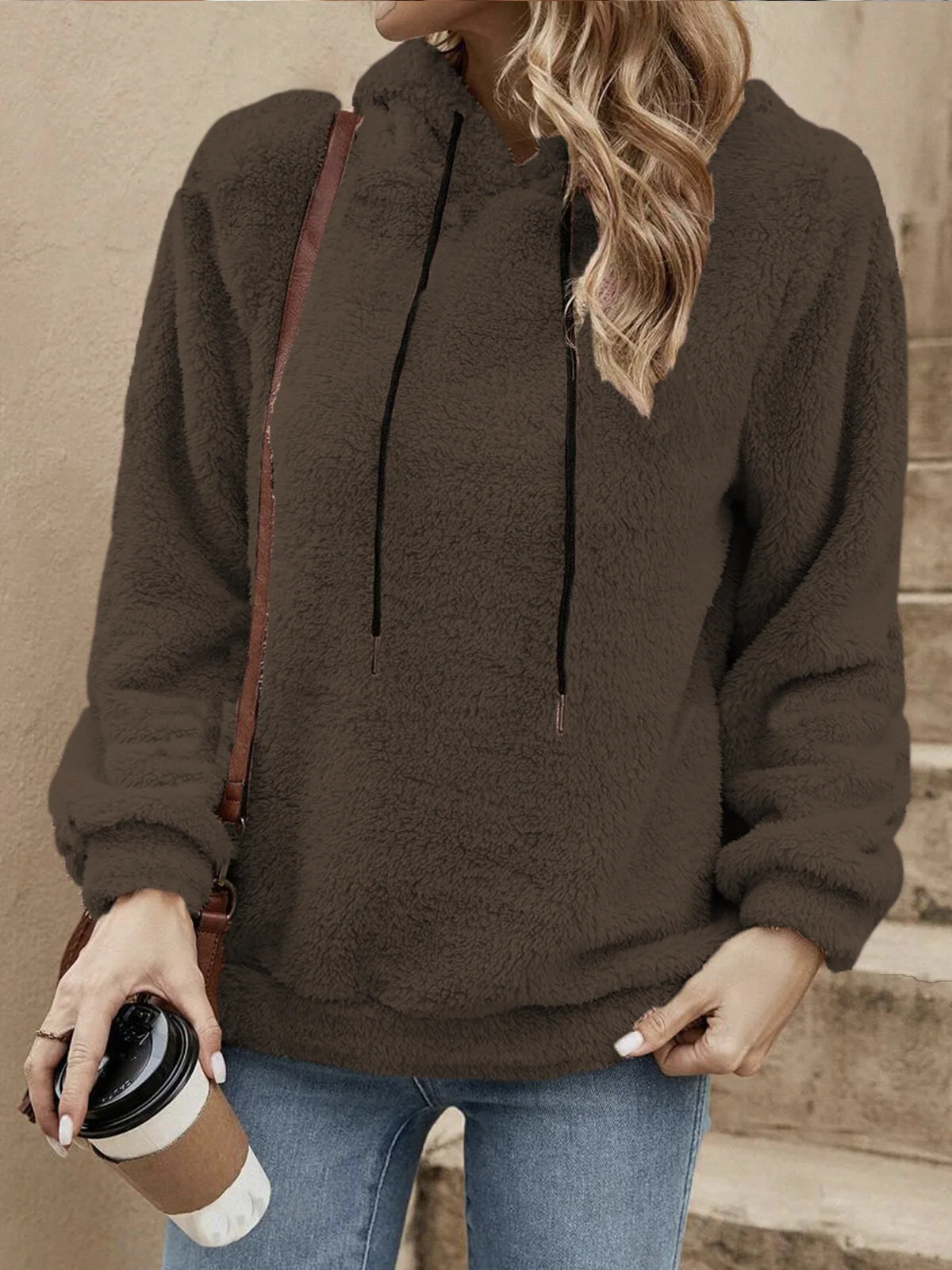 Casual Hoodie Plain Sweatshirt