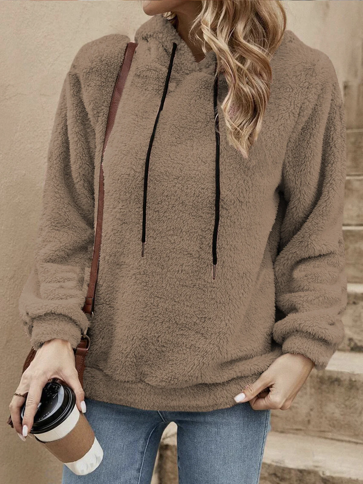 Casual Hoodie Plain Sweatshirt