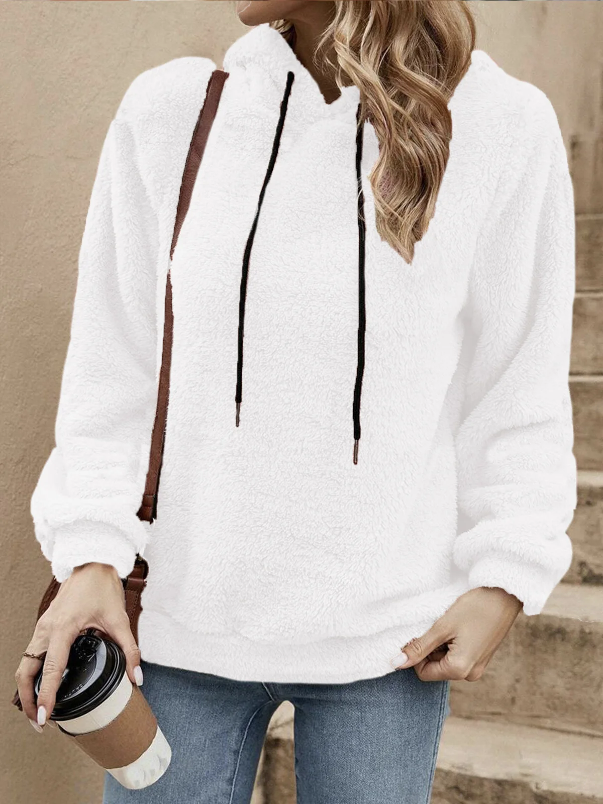 Casual Hoodie Plain Sweatshirt