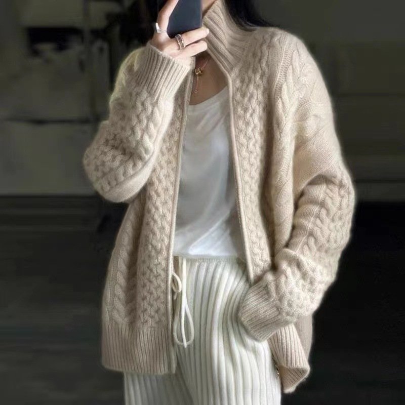 Women Wool/Knitting Plain Long Sleeve Comfy Casual Cardigan