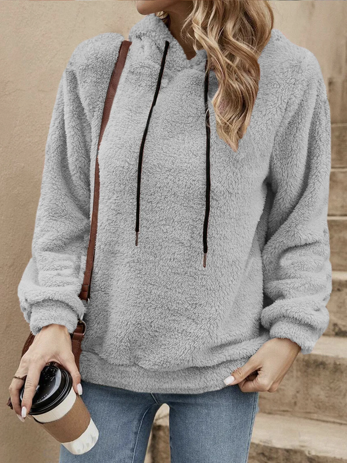 Casual Hoodie Plain Sweatshirt