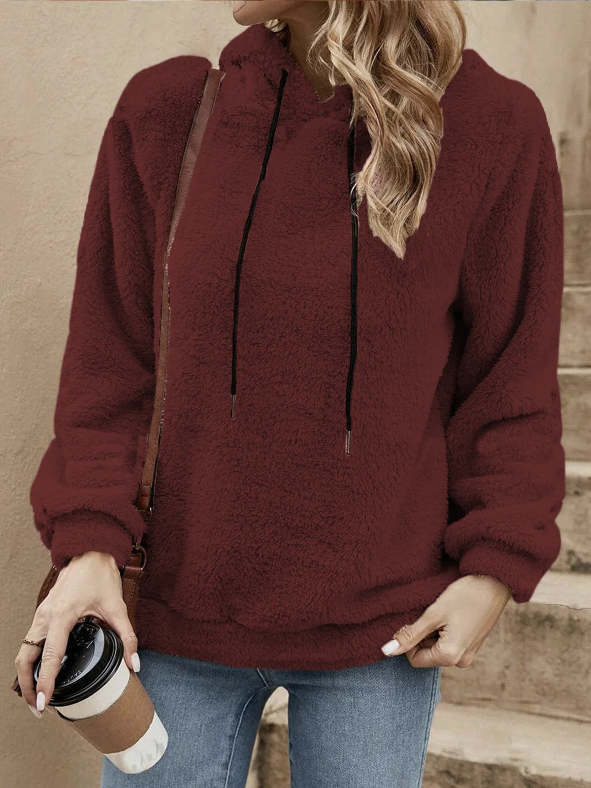 Casual Hoodie Plain Sweatshirt