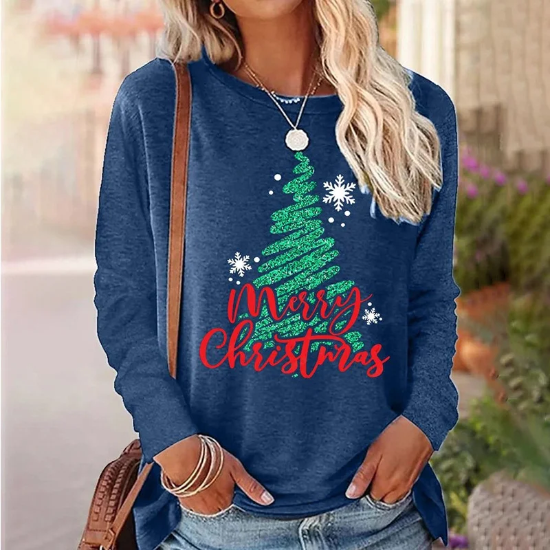 Casual Christmas Turtleneck Long Sleeve T-shirt