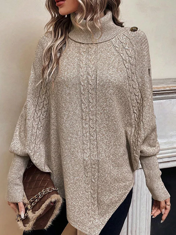 Women Yarn/Wool Yarn Plain Long Sleeve Comfy Casual Sweater