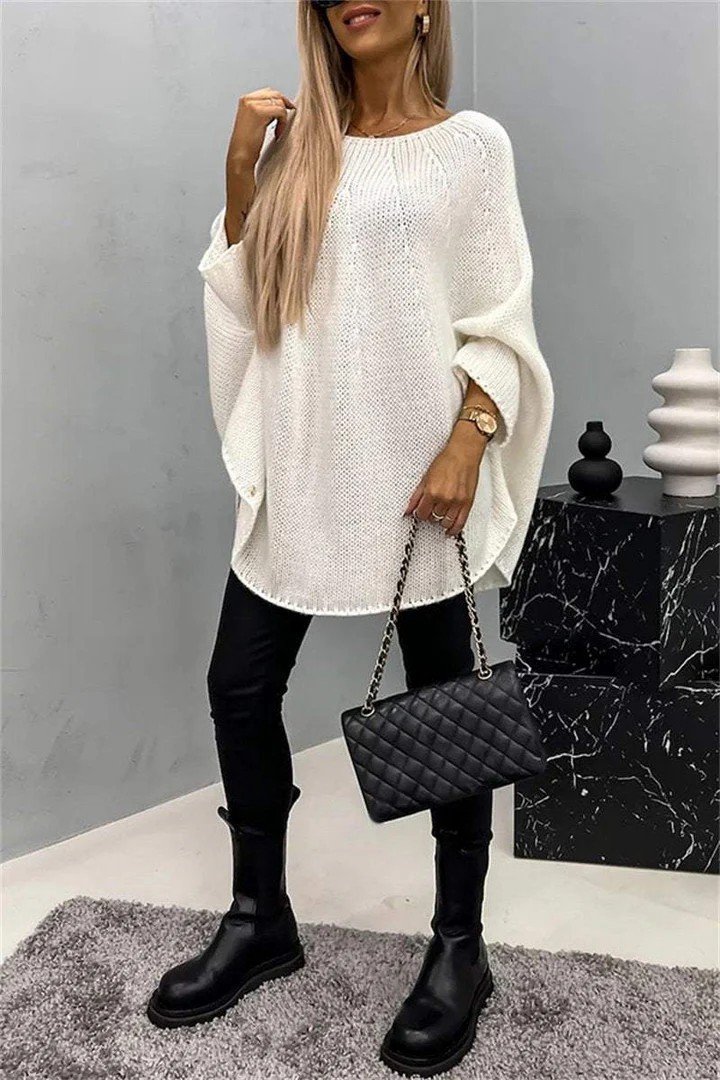 Women Yarn/Wool Yarn Plain Long Sleeve Comfy Casual Sweater