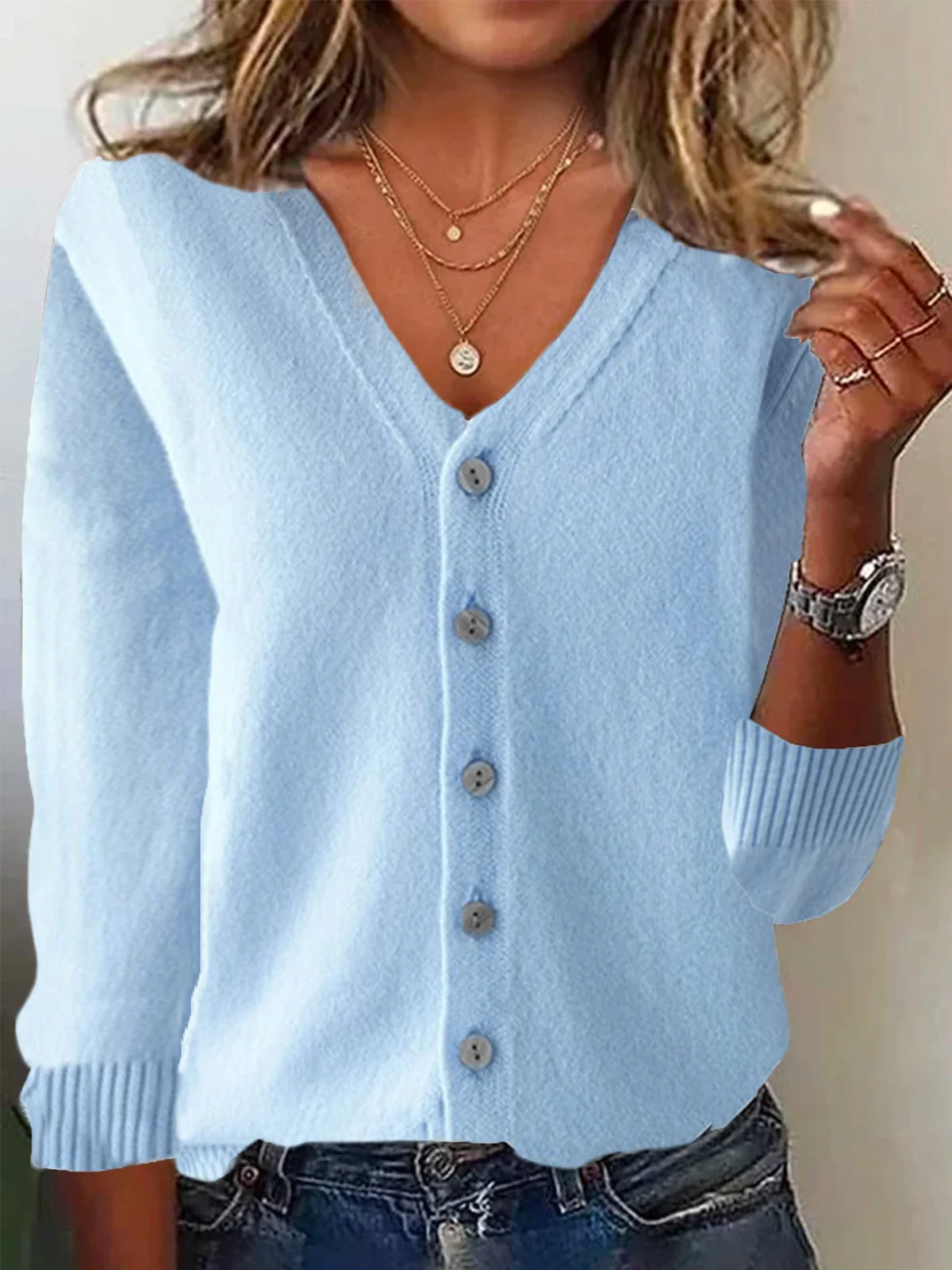 Women Wool/Knitting Plain Long Sleeve Comfy Casual Cardigan