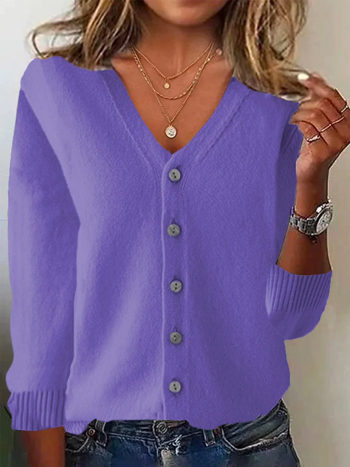 Women Wool/Knitting Plain Long Sleeve Comfy Casual Cardigan