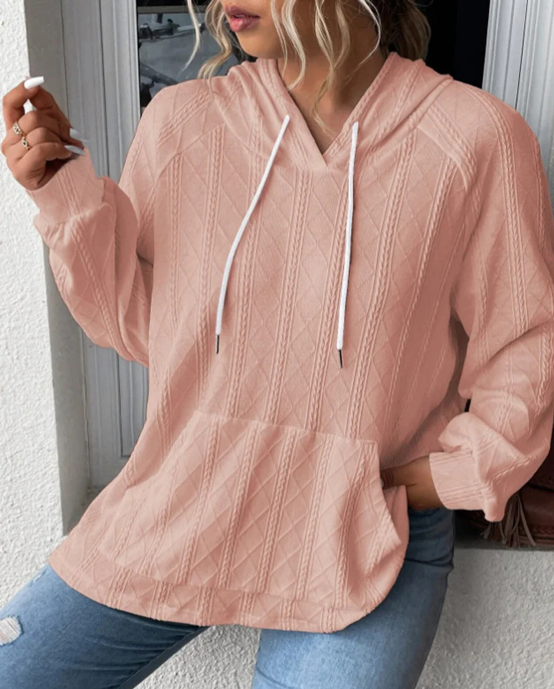 Casual Hoodie Plain Sweatshirt