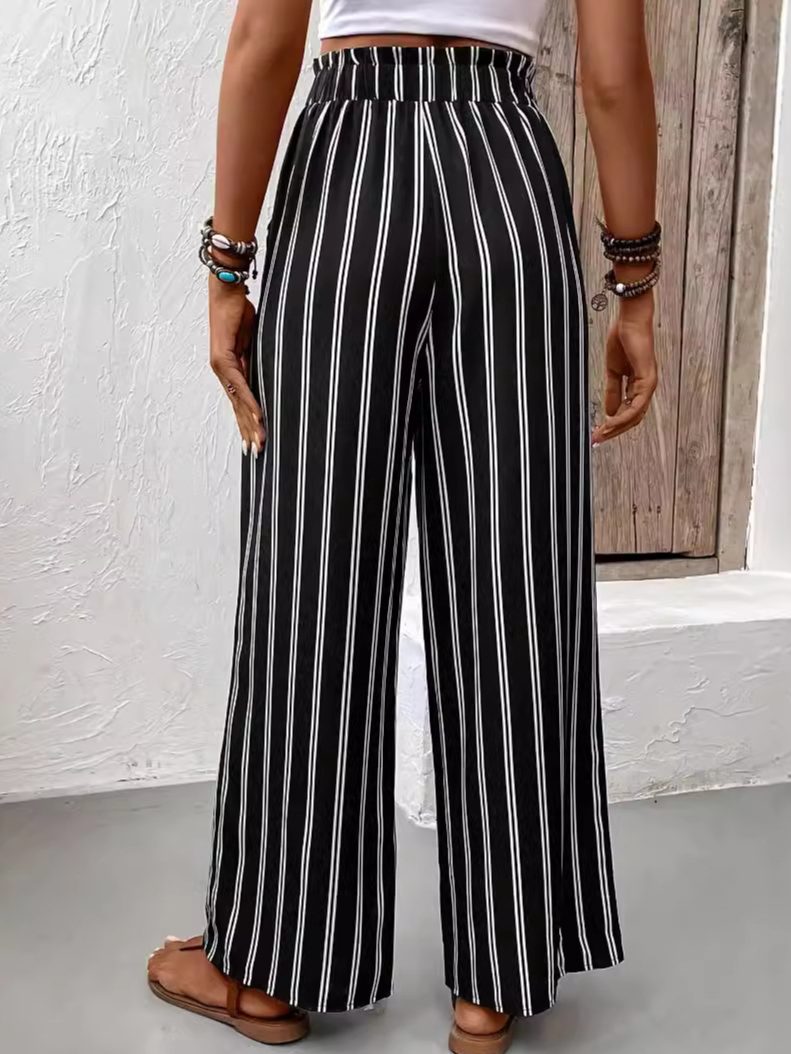 Women Casual Striped Loose Long Pants