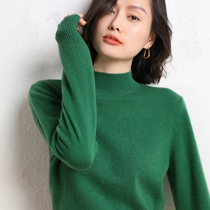 Women Yarn/Wool Yarn Plain Long Sleeve Comfy Casual Sweater