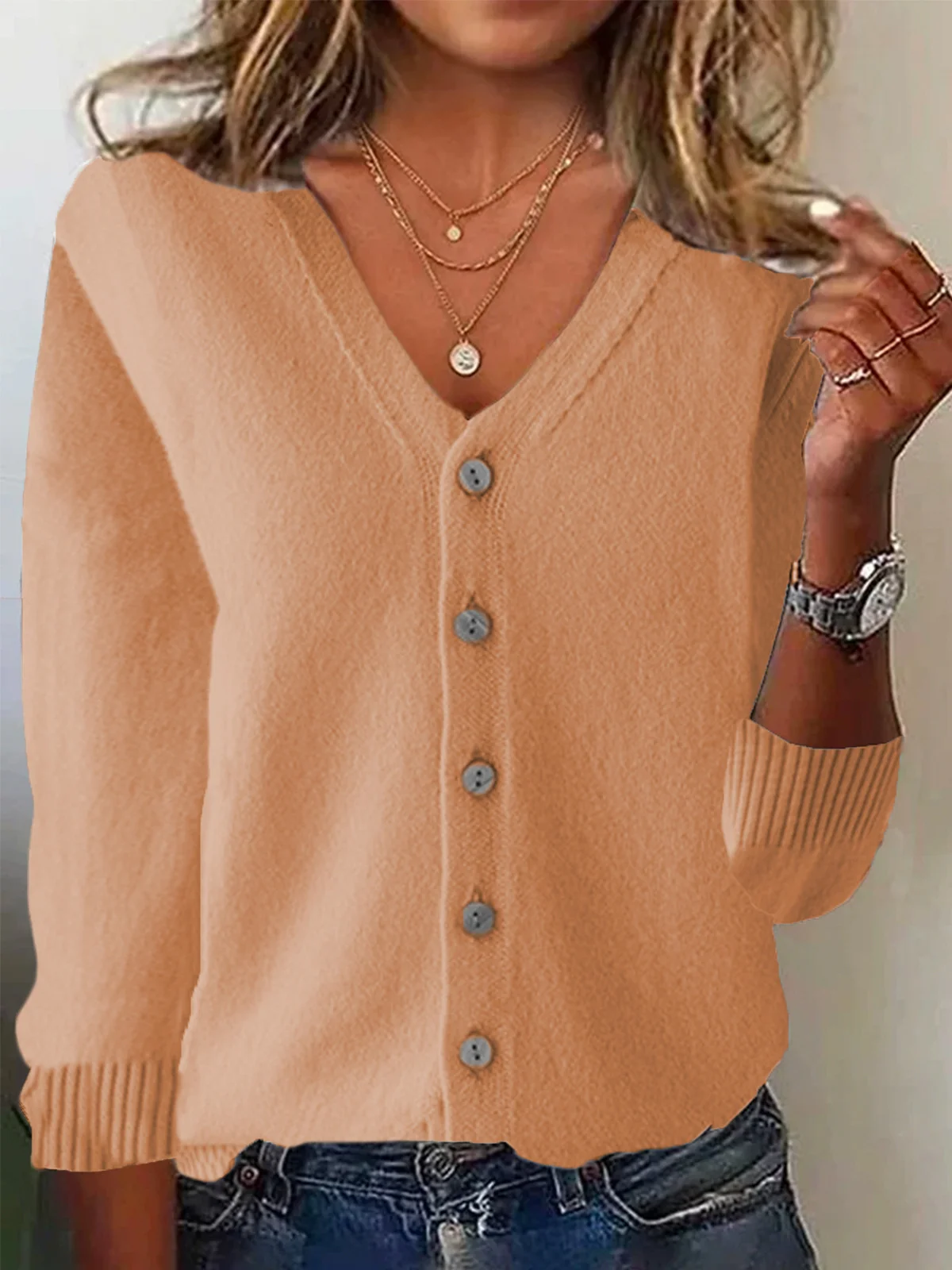 Women Wool/Knitting Plain Long Sleeve Comfy Casual Cardigan