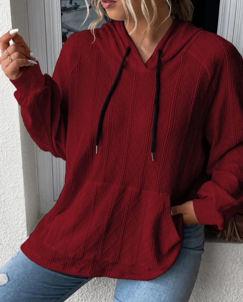 Casual Hoodie Plain Sweatshirt