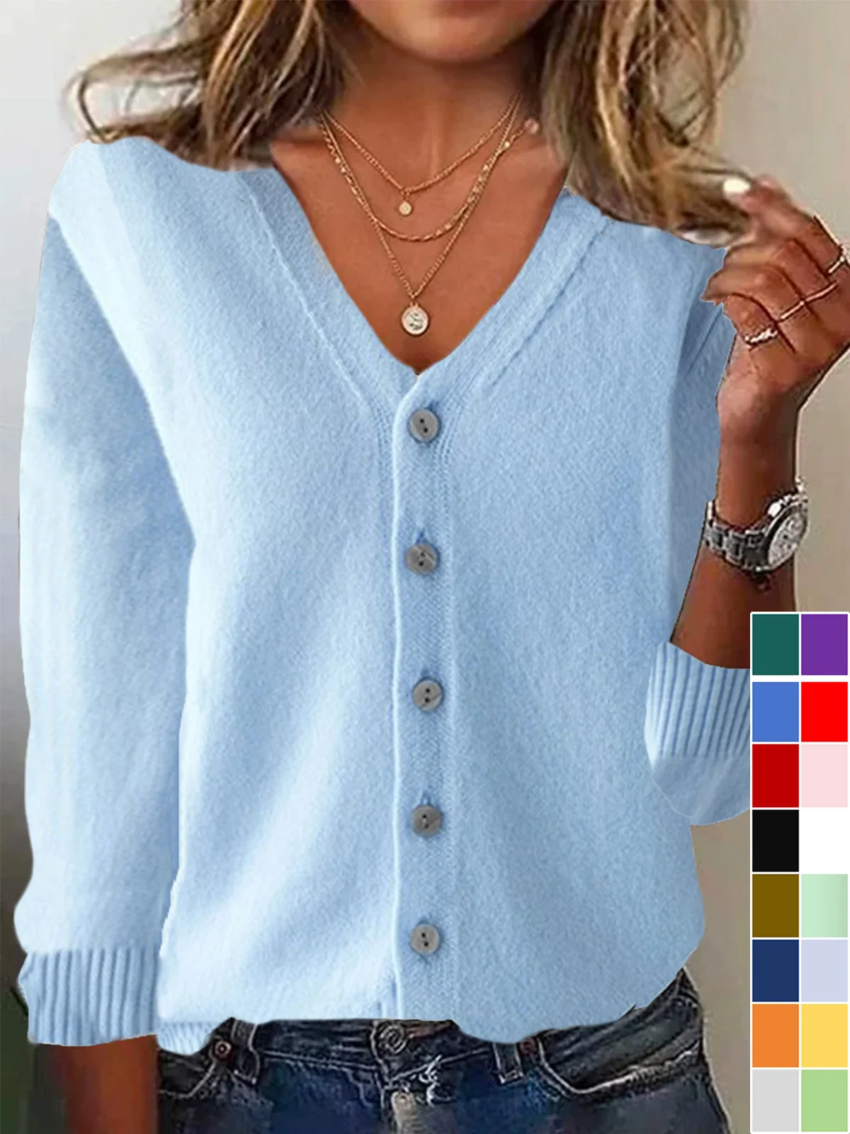 Women Wool/Knitting Plain Long Sleeve Comfy Casual Cardigan