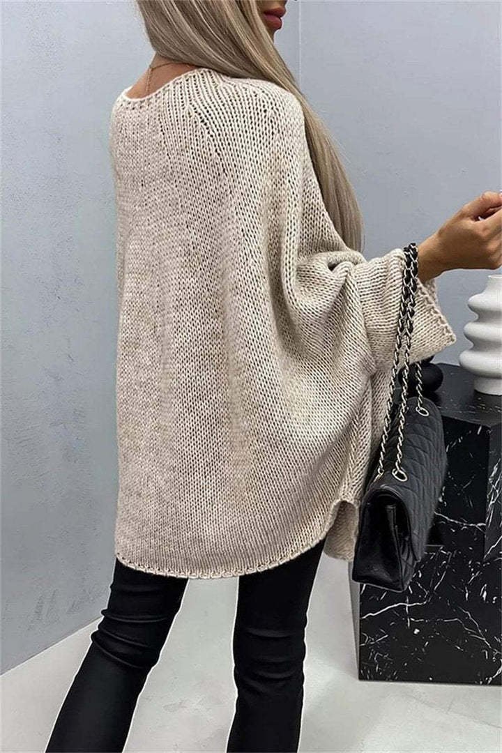 Women Yarn/Wool Yarn Plain Long Sleeve Comfy Casual Sweater