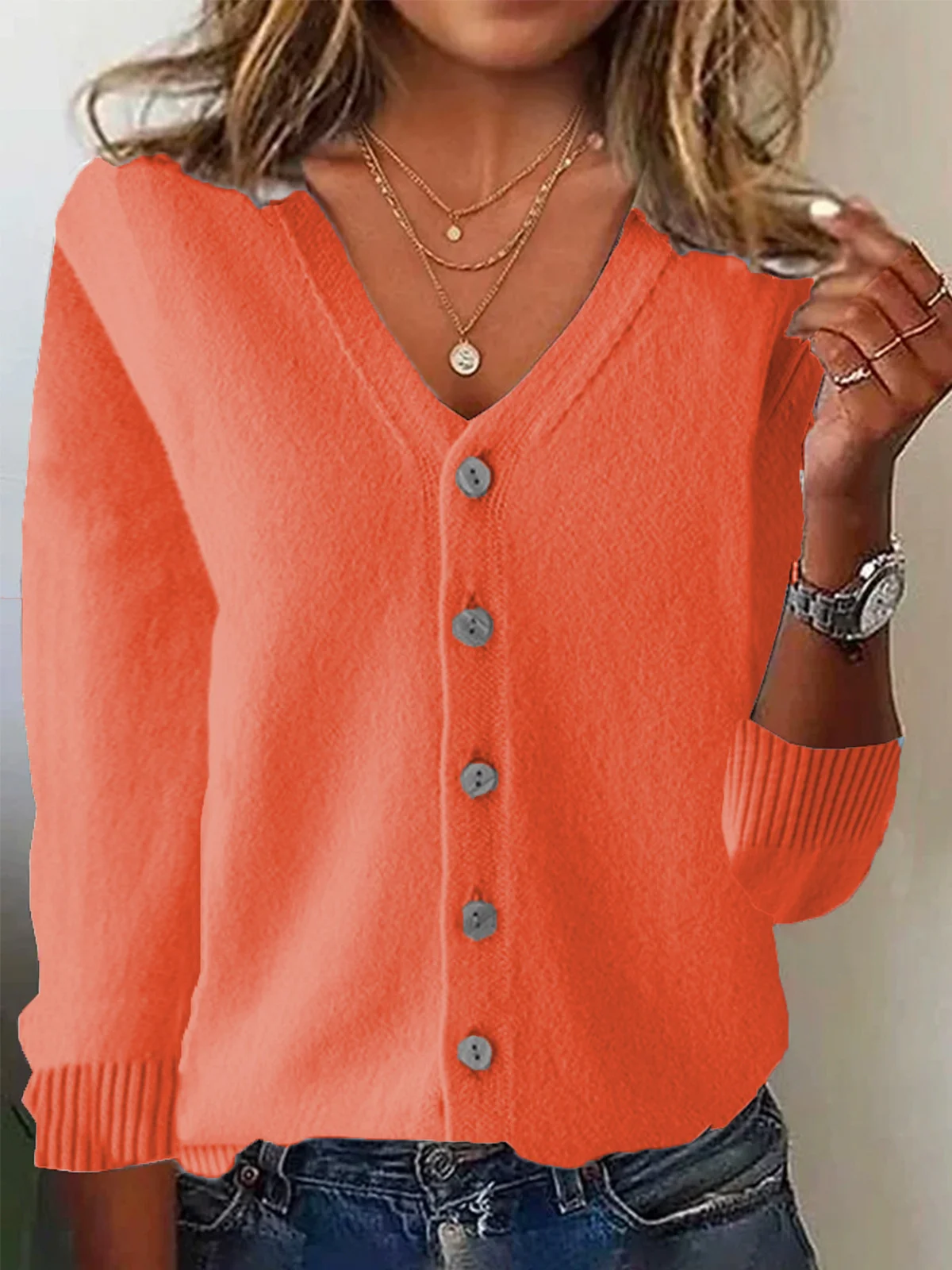 Women Wool/Knitting Plain Long Sleeve Comfy Casual Cardigan