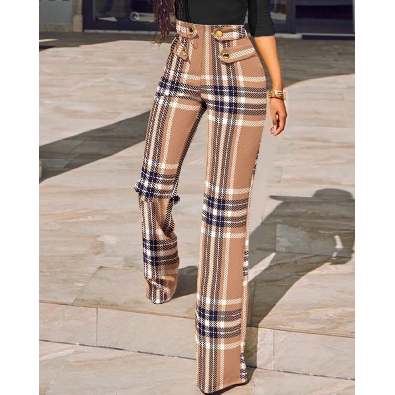 Casual Plaid Long Pant