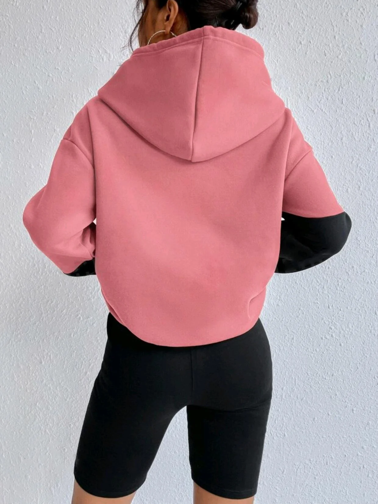 Casual Crew Neck Color Block Sweatshirt Zipper