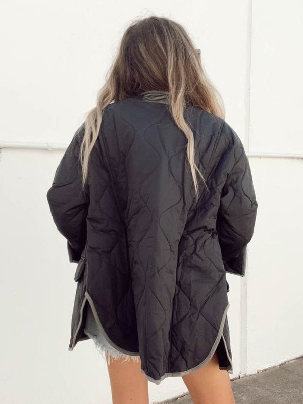 Women's Plain Bomber Jacket Heavyweight Loose Jacket