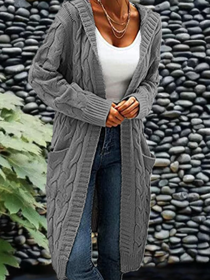 Women Plain Long Sleeve Comfy Casual Cardigan