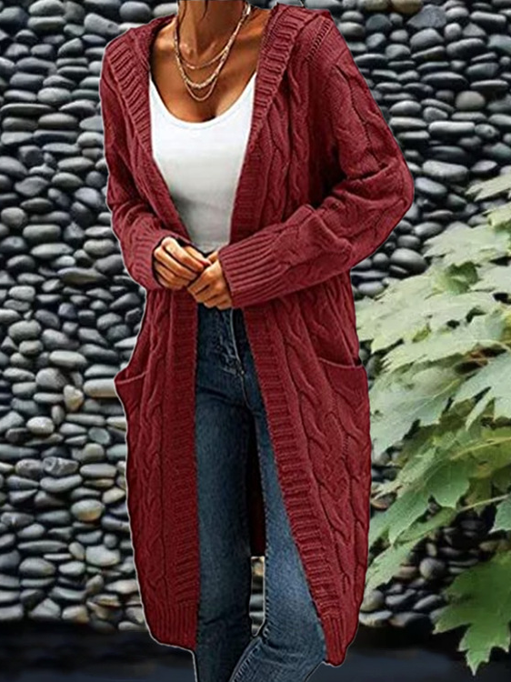 Women Plain Long Sleeve Comfy Casual Cardigan