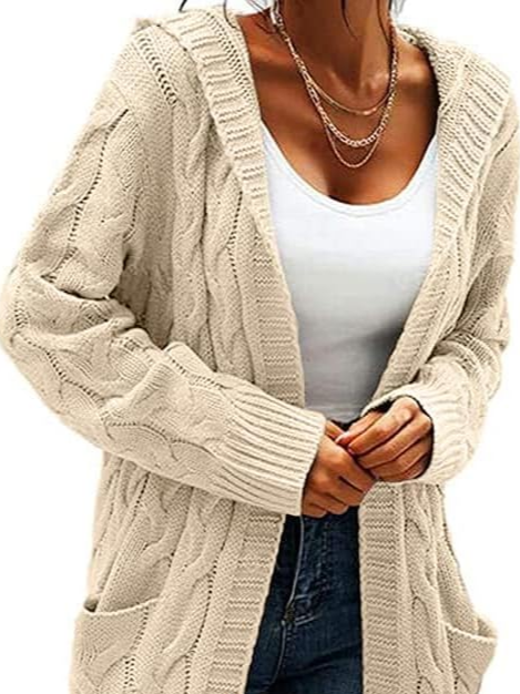 Women Plain Long Sleeve Comfy Casual Cardigan