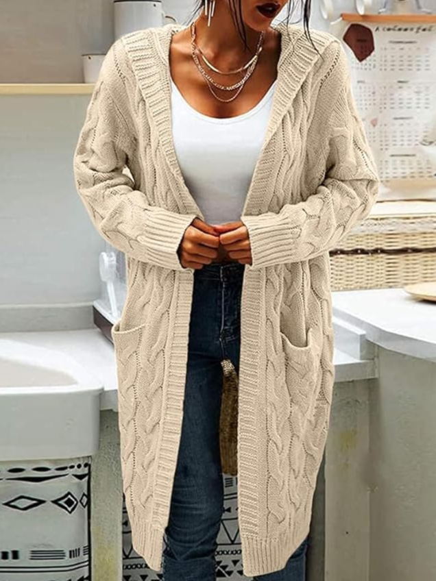 Women Plain Long Sleeve Comfy Casual Cardigan