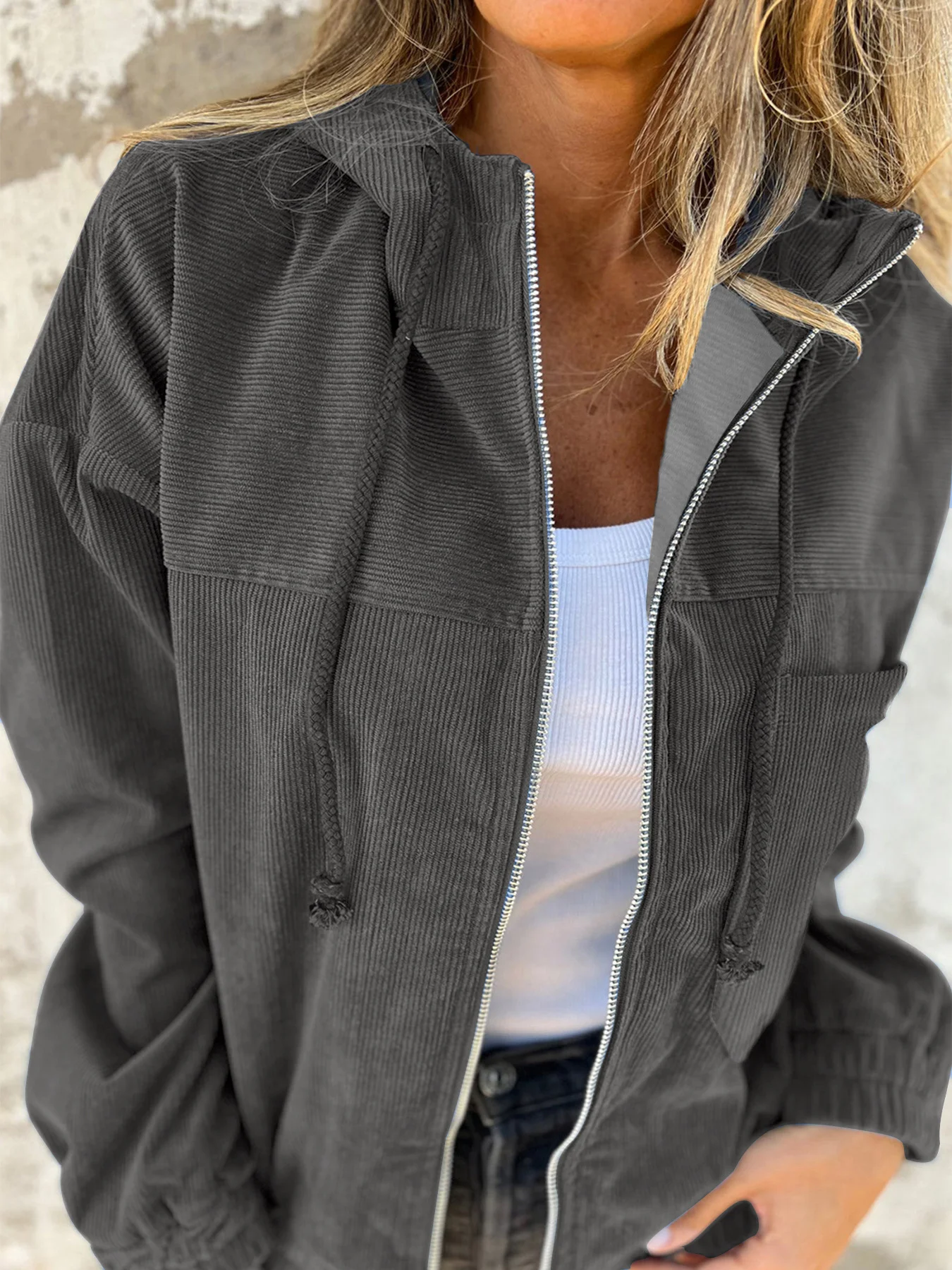 Women's Plain Bomber Jacket Zipper Regular Regular Fit Jacket