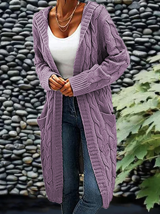 Women Plain Long Sleeve Comfy Casual Cardigan