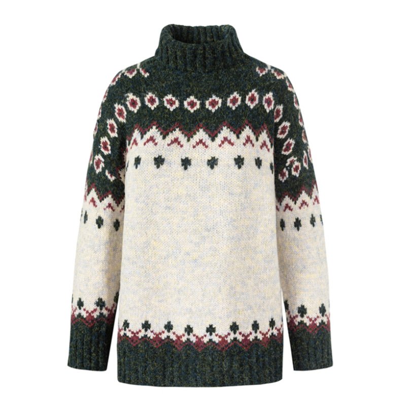 Women Yarn/Wool Yarn Ethnic Long Sleeve Comfy Casual Sweater