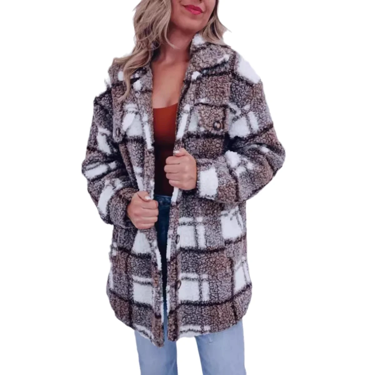 Women's Plaid Heavyweight Loose Jacket