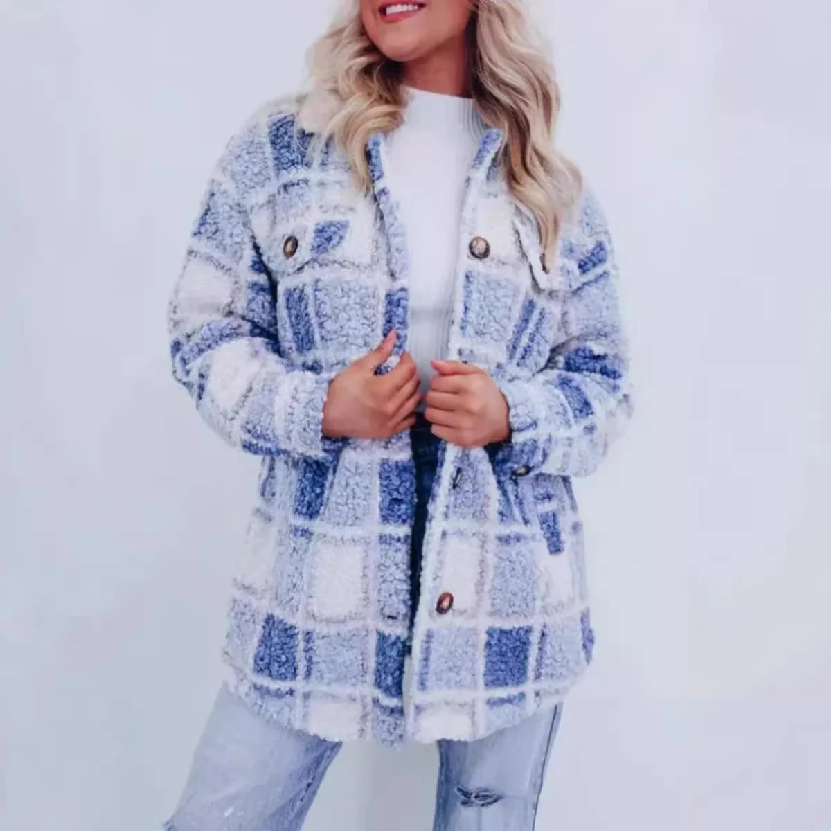 Women's Plaid Heavyweight Loose Jacket