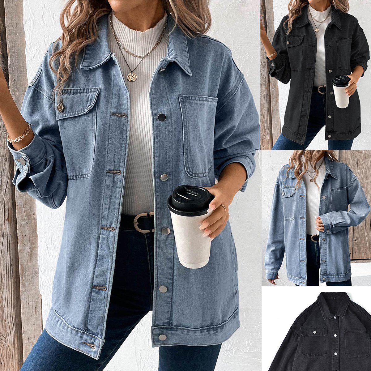 Women's Plain Regular Loose Jacket