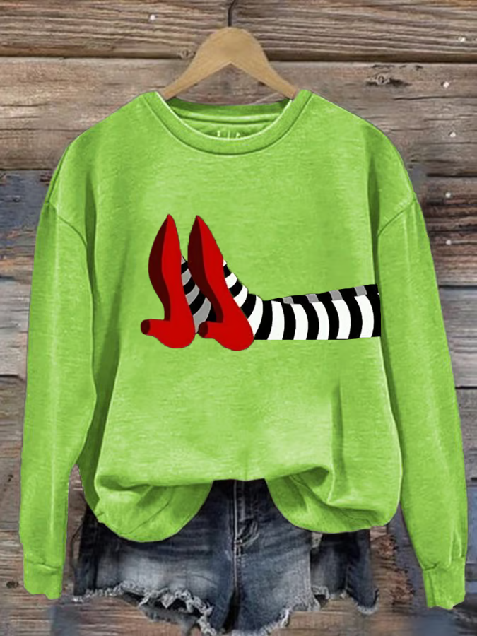 Casual Crew Neck Halloween Sweatshirt