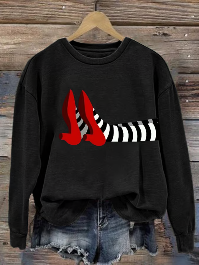 Casual Crew Neck Halloween Sweatshirt