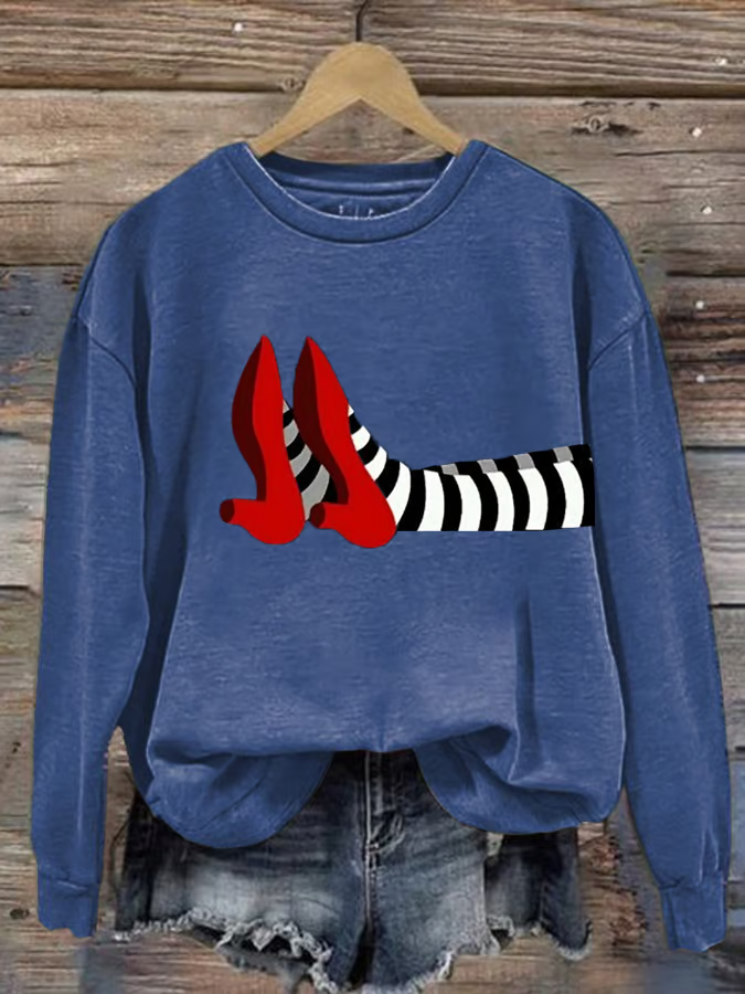 Casual Crew Neck Halloween Sweatshirt