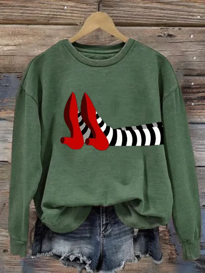 Casual Crew Neck Halloween Sweatshirt