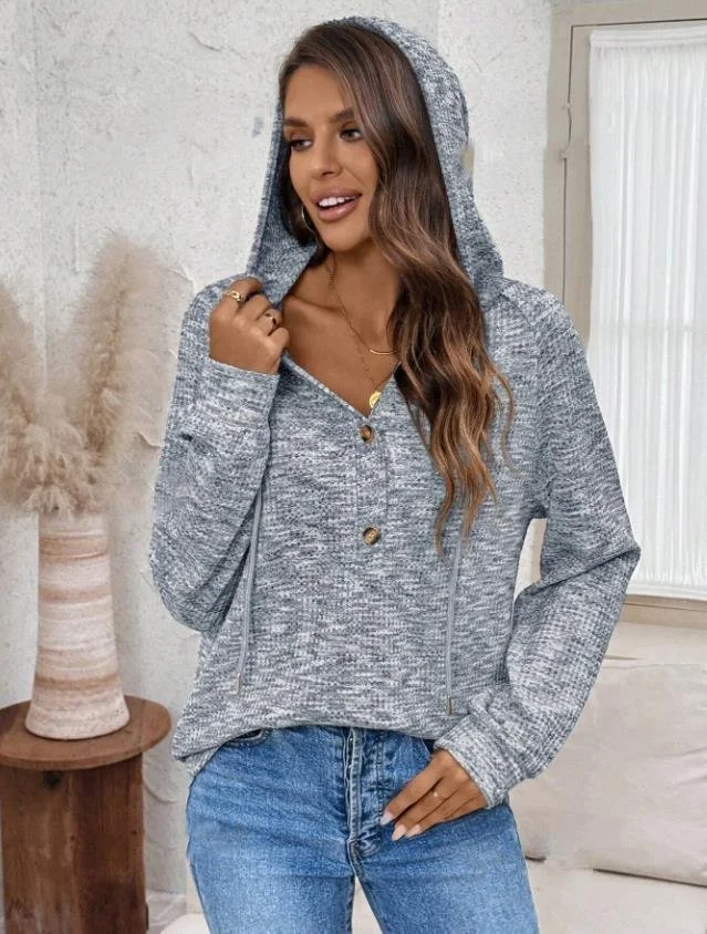 Casual Hoodie Plain Sweatshirt Zipper